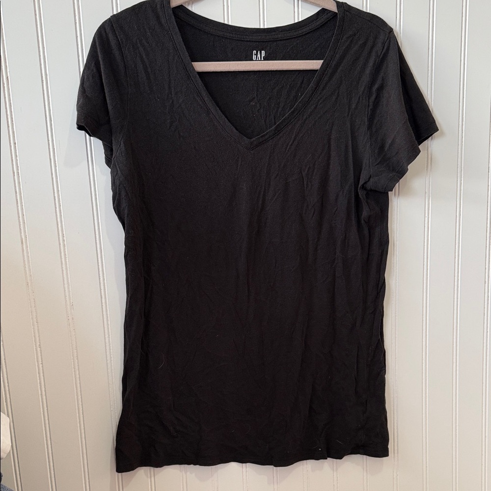 GAP Women's Classic Black Short Sleeve Tee large tall
